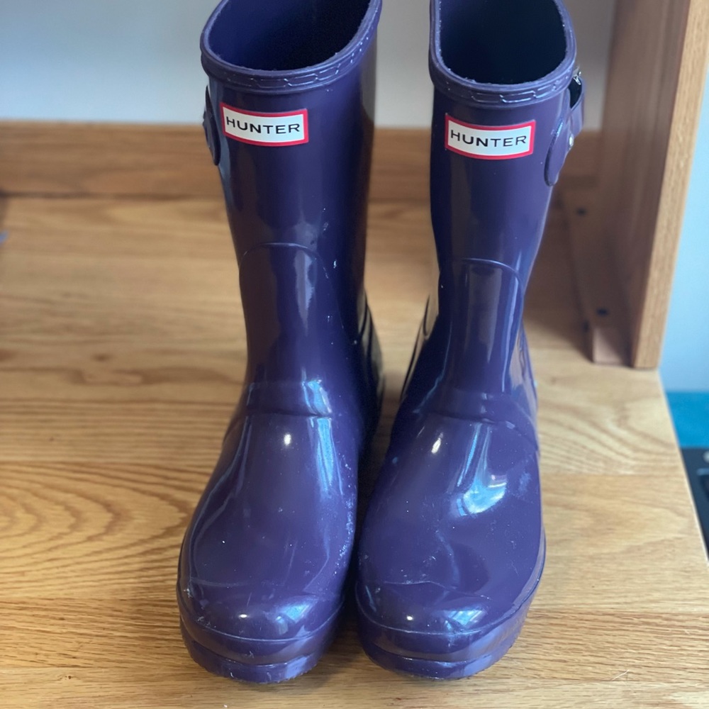 Purple midrise hunter boots